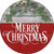 Merry Christmas Wreath Novelty Metal Circle Sign