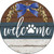 Welcome Paw Wreath Novelty Metal Circle Sign