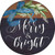 Merry And Bright Bow Wreath Novelty Metal Circle Sign