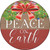 Peace On Earth Bow Wreath Novelty Metal Circle Sign