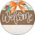 Welcome Bow Wreath Novelty Metal Circle Sign