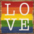 Love Quadrent Rainbow Novelty Metal Square Sign