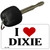 I Love Dixie Novelty Aluminum Key Chain KC-160