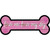 Love Me and My Dog Pink Novelty Metal Bone Magnet