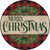 Merry Christmas Red Novelty Metal Circle Sign