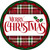 Merry Christmas Red and Green Novelty Metal Circle Sign