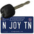 N Joy TN Tennessee Blue Novelty Metal Key Chain