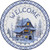 Welcome Snowy House Novelty Metal Circle Sign