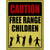 Caution Free Range Children Novelty Metal Parking Sign