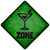 Martini Zone Green Novelty Metal Crossing Sign