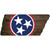 Tri Star on Dark Wood Novelty Metal Tennessee License Plate Tag
