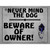 Never Mind The Dog Beware Of Owner Novelty Rectangle Sticker Decal