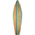 Blue Green And Orange Striped Novelty Surfboard Sticker Decal