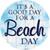 Beach Day Novelty Circle Sticker Decal