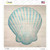 Seashell on Wood Novelty Square Sticker Decal