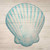Seashell on Wood Novelty Square Sticker Decal