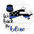 Massachusetts Back The Blue Novelty Circle Sticker Decal