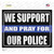 Support and Pray Blue Line Novelty Rectangle Sticker Decal