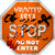 Haunted Area Stop Metal Novelty Stop Sign