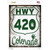HWY 420 Colorado Novelty Rectangle Sticker Decal