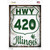 HWY 420 Illinois Novelty Rectangle Sticker Decal