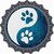 Yin And Yang With Paws Novelty Bottle Cap Sticker Decal