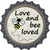 Love and Bee Loved Novelty Bottle Cap Sticker Decal