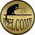 Welcome With Cat Novelty Circle Sticker Decal