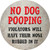 No Dog Pooping Novelty Circle Sticker Decal