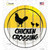 Chicken Crossing Novelty Circle Sticker Decal