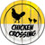 Chicken Crossing Novelty Circle Sticker Decal