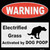 Warning Electrified Grass Novelty Square Sticker Decal