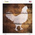 Rooster Painted Stencil Novelty Square Sticker Decal