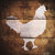 Rooster Painted Stencil Novelty Square Sticker Decal