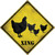 Chicken Xing Novelty Diamond Sticker Decal