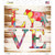Love Colorful Cow Novelty Square Sticker Decal
