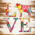 Love Colorful Cow Novelty Square Sticker Decal