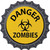 Danger Zombies Novelty Bottle Cap Sticker Decal