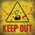 Keep Out Triangle With Handprint and Blood Novelty Square Sticker Decal