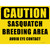 Caution Sasquatch Breeding Area Novelty Rectangle Sticker Decal