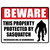 Beware This Property Protected By Sasquatch Novelty Rectangle Sticker Decal