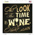 Wine O Clock Novelty Square Sticker Decal