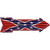 Confederate Flag Corrugated Novelty Arrow Sticker Decal