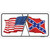 Confederate USA Crossed Flags Novelty Sticker Decal