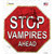 Stop Vampires Ahead Novelty Octagon Sticker Decal