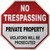 No Trespassing Private Property Novelty Octagon Sticker Decal