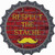 Respect The Stache Novelty Bottle Cap Sticker Decal