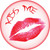Kiss Me Novelty Circle Sticker Decal