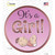 Its A Girl Novelty Circle Sticker Decal