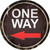 One Way Novelty Circle Sticker Decal